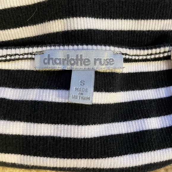 Striped Charlotte Ruse tank top | Size:Small | Black and white striped | - Picture 3 of 3